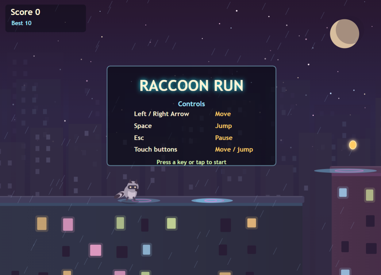 Raccoon Run screenshot