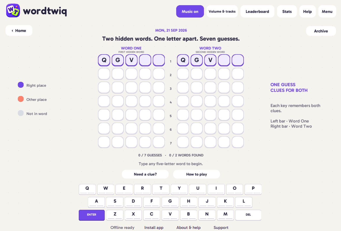 WordTwiq screenshot